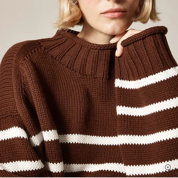 J. Crew 2025 Rollneck sweater brown stripe